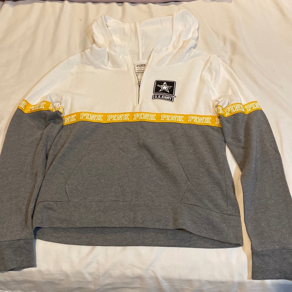 Victoria’s Secret sweatshirt, gray white US Army logo size small